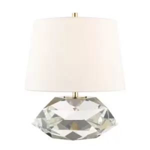 image of Henley 1 Light Table Lamp Brass, Belgian Linen