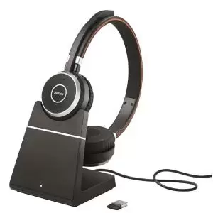 image of Jabra Evolve 65 SE MS Stereo USB-A Bluetooth Headset with Stand 33049J