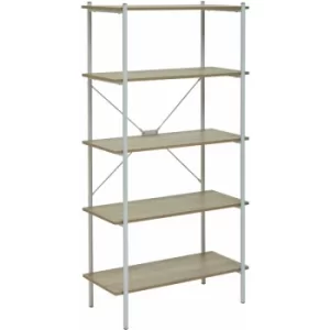 image of Premier Housewares Bradbury Five Tier Natural Oak Shelf Unit