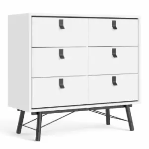 image of Ry Double 6 Drawer Chest In Matt White