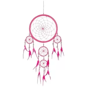 image of Hot Pink Dreamcatcher with Shells - Large