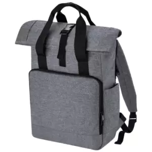 image of Bagbase Roll Top Recycled Twin Handle Laptop Backpack (One Size) (Grey Marl)