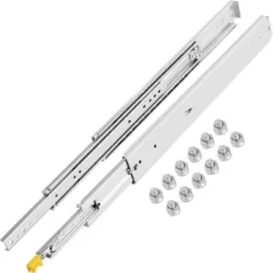 VEVOR Heavy Duty Drawer Slides 34" Length, Locking Drawer Slides 500lbs Load Capacity Long Full Extension Drawer Slide 1 Pair Side Mount Ball Bearing