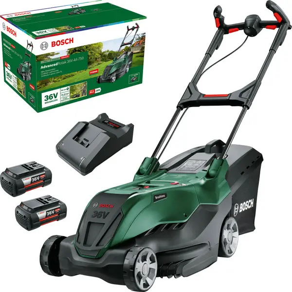 image of Bosch AdvancedRotak 36V-44-750 36V 2 x 4Ah Li-ion Cordless Rotary Lawnmower