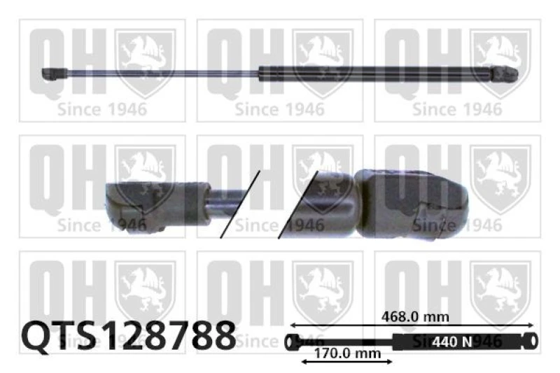 Image of QUINTON HAZELL Tailgate strut QUINTON HAZELL QTS128788