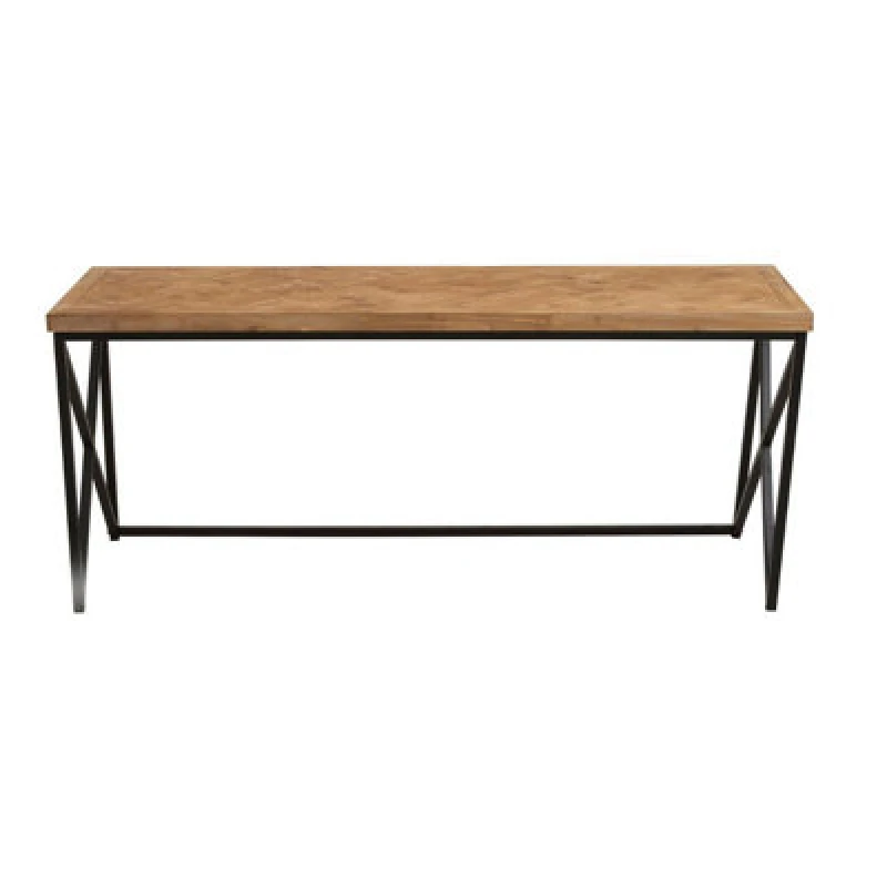 Image of Premier Housewares Kickford Coffee Table With Black Iron Frame Natural
