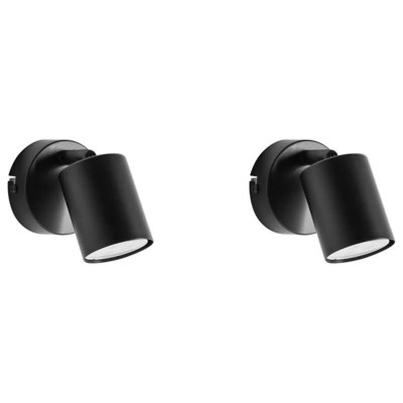 Image of Beliani Set Of 2 Wall Lamps Nyando Metal Black