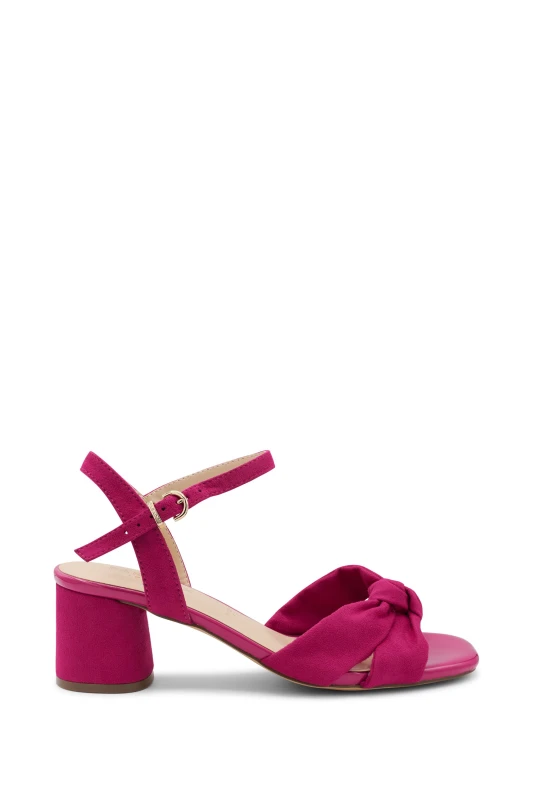 Image of Paradox London Womens 'Nalani' Wide Fit Block Heel Sandal in Fuchsia Size: 4 Fuchsia Female 4