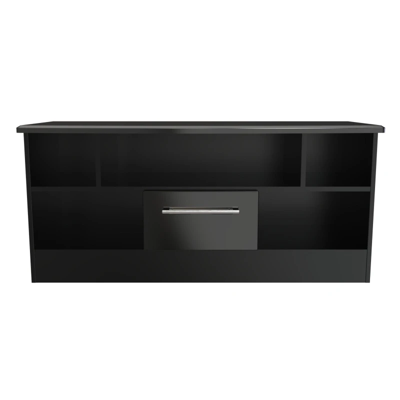 Image of Harrow 1 Drawer TV & Media Unit In Black Gloss (Ready Assembled)
