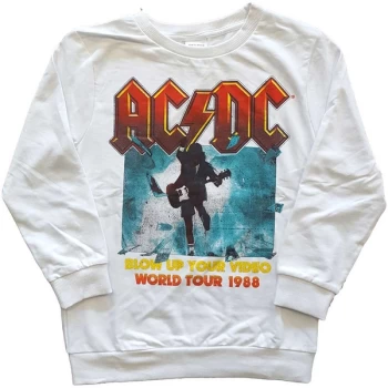 Image of AC/DC - Blow Up Your Video Kids 9-10 Years Sweatshirt - White