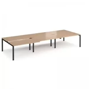 image of Adapt sliding top triple back to back desks 4200mm x 1600mm - black