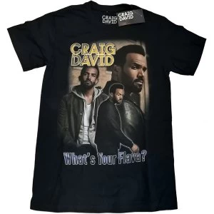 image of Craig David - What's Your Flava Homage Unisex Medium T-Shirt - Black