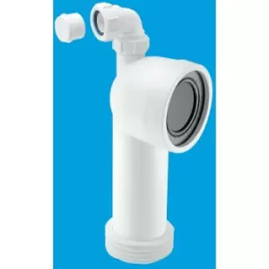 image of 90° Bend Adjustable Length Rigid WC Connector with 1.1/4 Universal Vent Boss - 110mm Outlet - Mcalpine