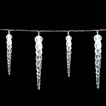 image of LED Fairy Lights Icicles Freezing Rain Indoor Outdoor Christmas Lights 40 Icicles LED White - Deuba