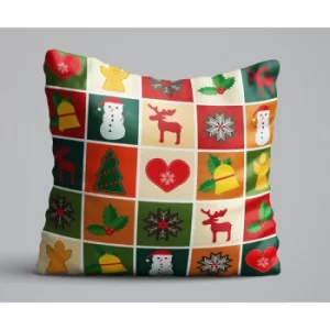 Image of KRLNTXMAS-2 Multicolor Cushion