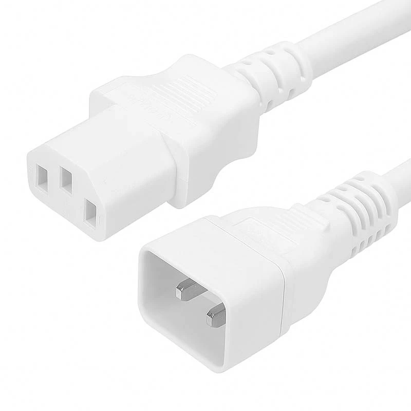 Image of FDL 3M IEC C20 PLUG TO C13 SOCKET MAINS EXTENSION CABLE - WHITE