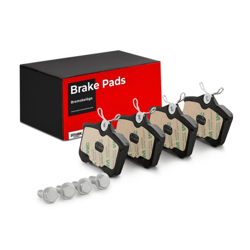 Image of STARK SKAD-1023 Brake pad set Rear Axle, without integrated wear sensor, with anti-squeak plate Brake Pad Set,disc brake (402)