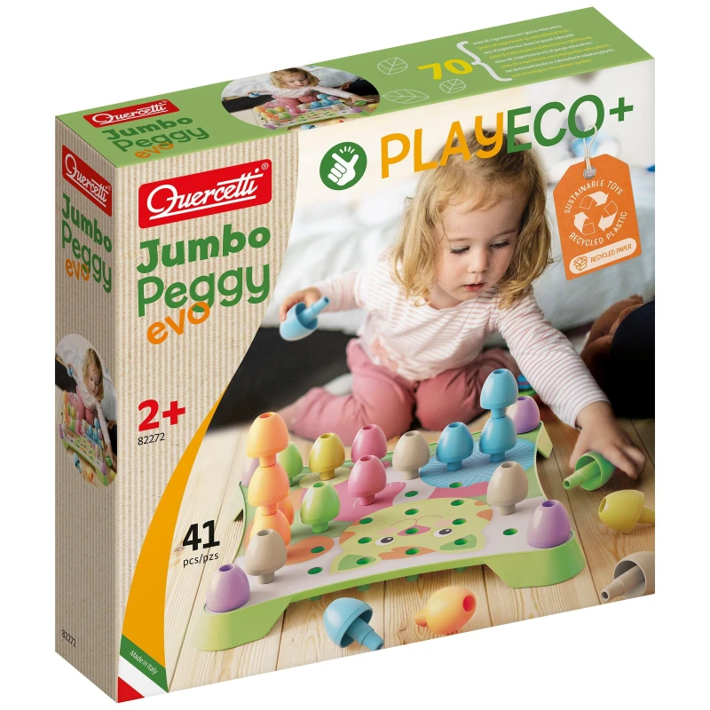 Image of Quercetti Play Eco+ Jumbo Peggy Evo - 41 Pieces, Multi 82272