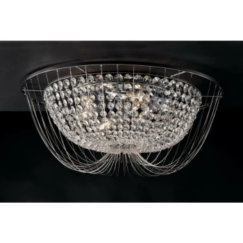 image of Fan Europe Vienna - Crystal K9 Flush Ceiling Light, Chrome, E14