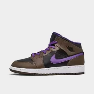 Image of Jordan Air Jordan 1 Mid (Gs), Palomino/White-Wild Berry, size: 4, Unisex, Shoes grade school, DQ8423-215