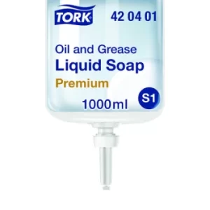 image of Tork Oil And Grease Liquid Soap 1 Litre (Pack of 6) 420401