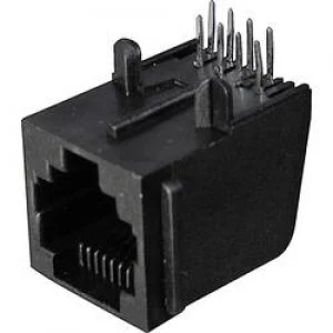 image of ASSMANN WSW A 20040 Modular Jack 4 RJ10 Socket horizontal mount Black