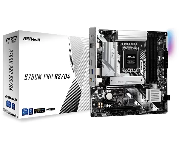 image of Asrock B760M PRO RS/D4 Intel B760 LGA 1700 micro ATX