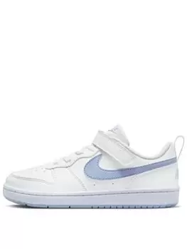 image of Nike Younger Girls Court Borough Low Recraft Trainers, White, Size 11 Younger