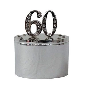 image of Milestones Silver Plated Trinket Box with Crystals - 60