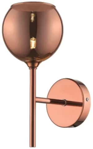 image of Spring Wall Light Copper with Glass Shade, G9