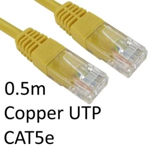 image of RJ45 (M) to RJ45 (M) CAT5e 0.5m Yellow OEM Moulded Boot Copper UTP Network Cable