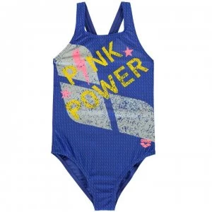 Arena Pink Power Swimsuit Junior Girls - Pink/Royal