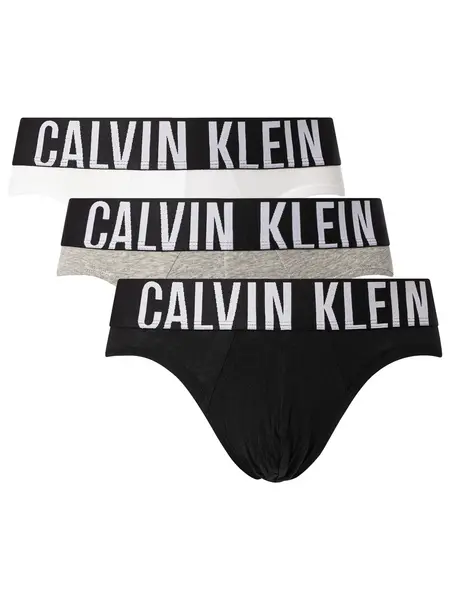 Image of Calvin Klein 3 Pack Intense Power Hip Briefs Black/Grey Heather/White XL