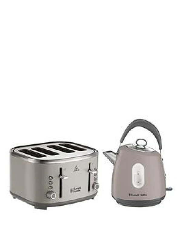 Image of Russell Hobbs Stylevia Kettle & 4 Slice Toaster Bundle Sage 28134BU, Green 28134BU