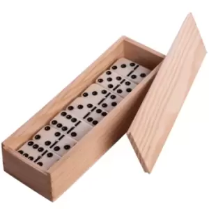 Image of Double Six Domino Set - 28 Piece Dominoes with Wooden Box Pukkr