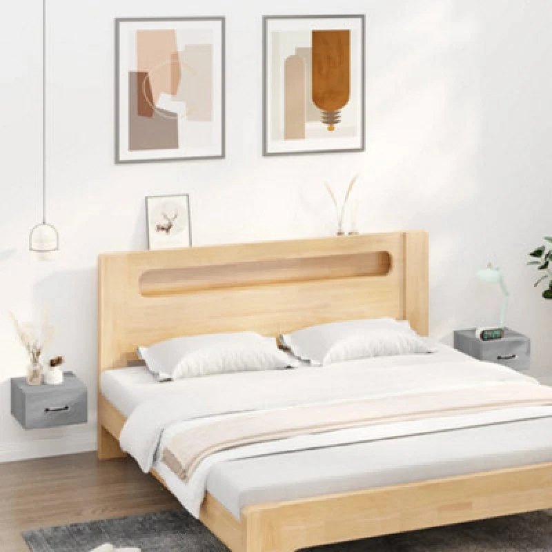 Image of VIDAXL Wall-mounted Bedside Cabinets 2 pcs Grey Sonoma 35x35x20cm Vidaxl 8720287086895