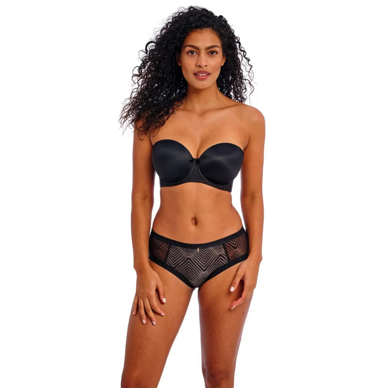 Image of Freya Womens underwired molded bandeau bra Freya Deco Noir Female 75H