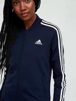 Image of adidas Essentials 3 Stripes Tracksuit - Navy Size M Women