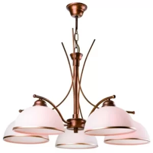 image of Patrycja Retro Multi Arm Pendant Ceiling Light Brown, 5x E27