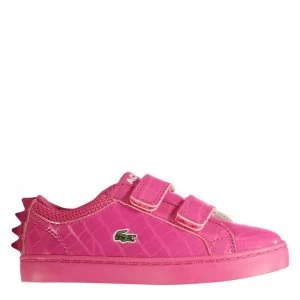 Image of Lacoste Straight Set V2 Trainers - Red Croc