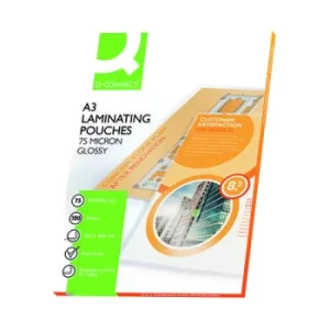 image of Q-Connect A3 2x75 Micron Laminating Pouches (Pack of 100) KF11413