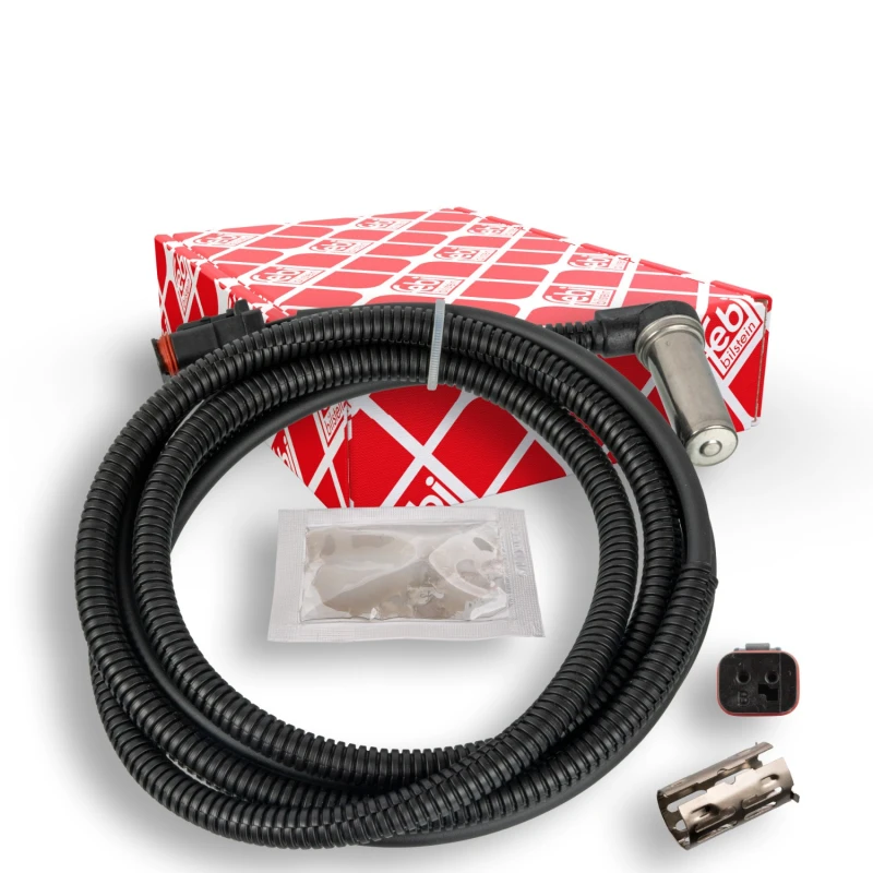 Image of FEBI BILSTEIN 174527 ABS Sensor Rear Axle Right, with bush Sensor,wheel speed (412)