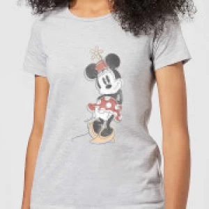 Image of Disney Mickey Mouse Minnie Offset Womens T-Shirt - Grey - 3XL