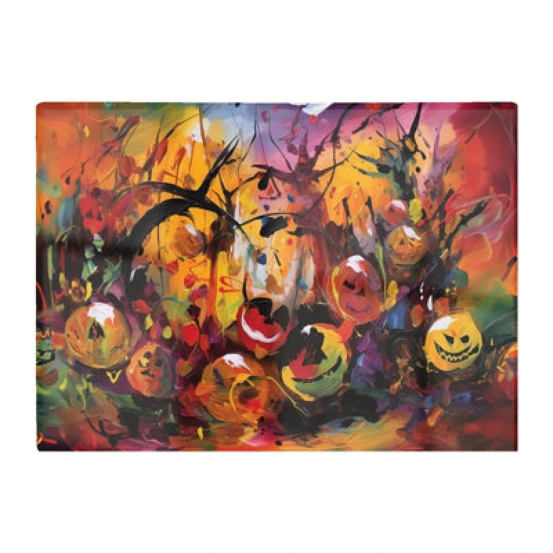 Image of Warren Reed Designer Abstract Halloween Painting Glass Chopping Board