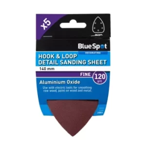 Image of 140MM 5 Pack 120 Grit Detail Sanding Sheets