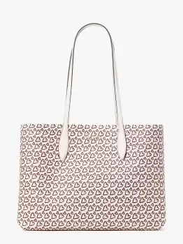 image of Kate Spade All Day Fancy Hearts Large Tote Bag, Multi, One Size