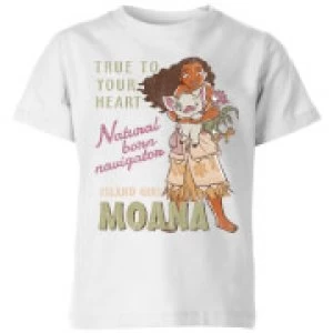 image of Moana Natural Born Navigator Kids T-Shirt - White - 11-12 Years