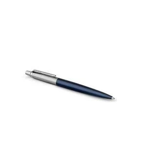 image of Parker Jotter Ballpoint Pen Stainless Steel with Blue Trim Blue