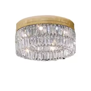 Image of Prisma Designer Crystal Ceiling Light Polished Gold, 6x G9
