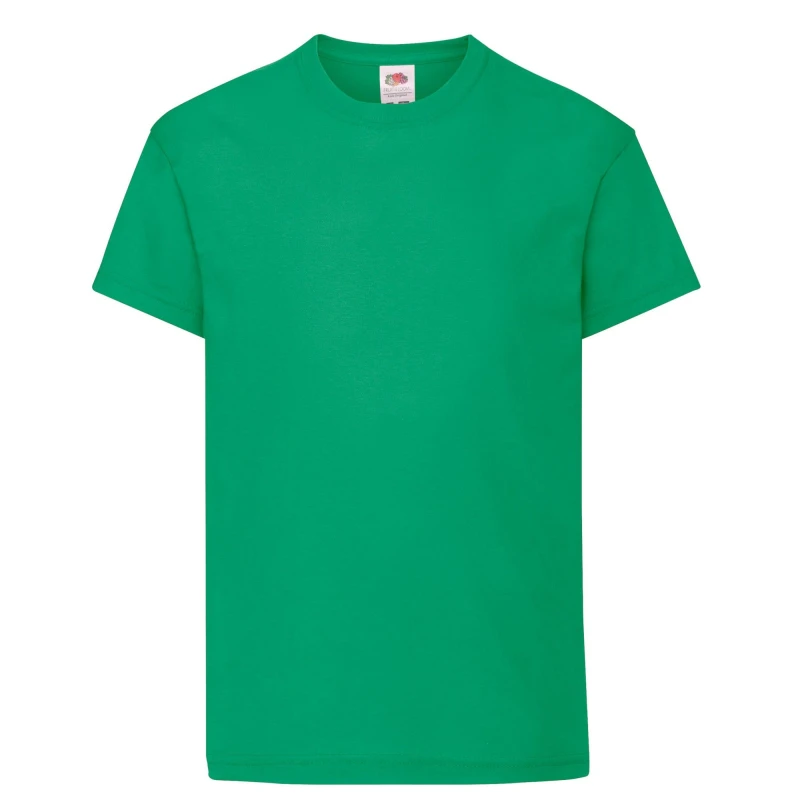 Image of Fruit of the Loom Original T-Shirt in Green Size: 12-13 Years Green Unisex 12-13 Years